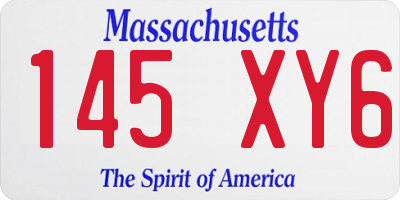 MA license plate 145XY6