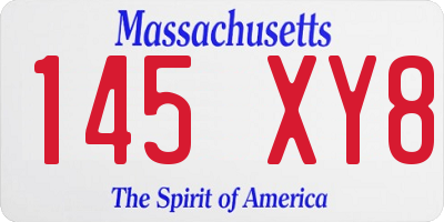 MA license plate 145XY8