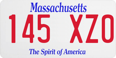 MA license plate 145XZ0