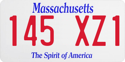 MA license plate 145XZ1