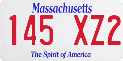MA license plate 145XZ2