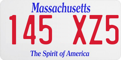 MA license plate 145XZ5