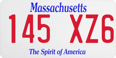MA license plate 145XZ6