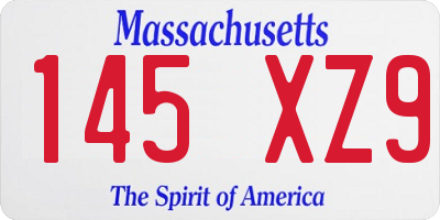 MA license plate 145XZ9