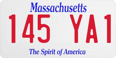 MA license plate 145YA1