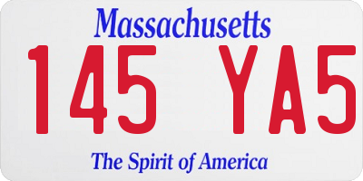 MA license plate 145YA5