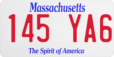MA license plate 145YA6