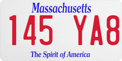 MA license plate 145YA8