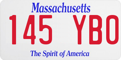 MA license plate 145YB0