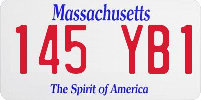 MA license plate 145YB1