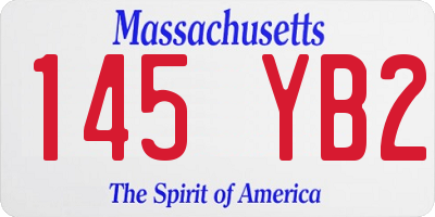 MA license plate 145YB2