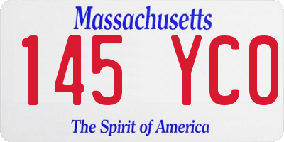 MA license plate 145YC0