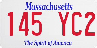 MA license plate 145YC2