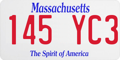 MA license plate 145YC3