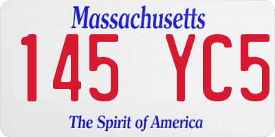 MA license plate 145YC5