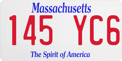 MA license plate 145YC6