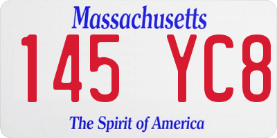 MA license plate 145YC8