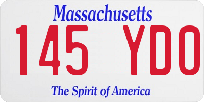 MA license plate 145YD0