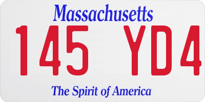 MA license plate 145YD4