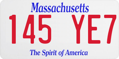 MA license plate 145YE7