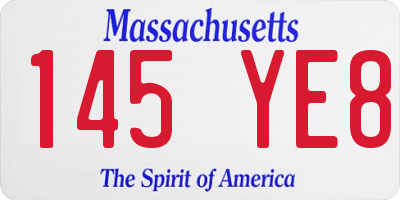 MA license plate 145YE8