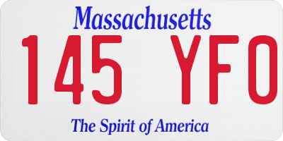 MA license plate 145YF0