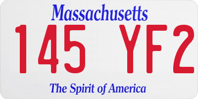 MA license plate 145YF2