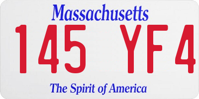 MA license plate 145YF4