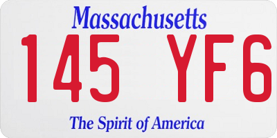 MA license plate 145YF6