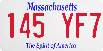 MA license plate 145YF7