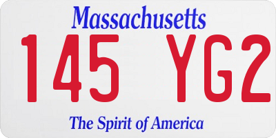MA license plate 145YG2