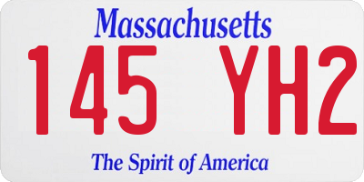 MA license plate 145YH2