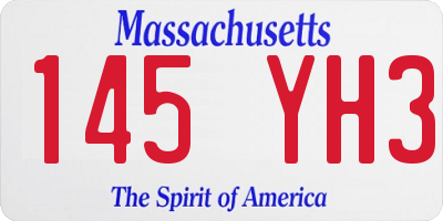 MA license plate 145YH3