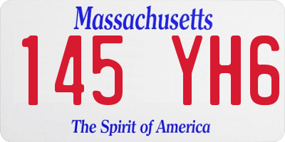 MA license plate 145YH6