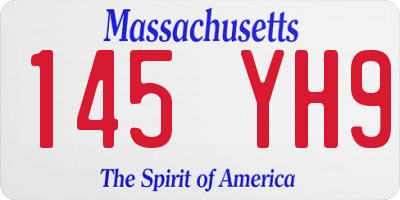 MA license plate 145YH9