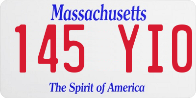 MA license plate 145YI0