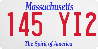 MA license plate 145YI2