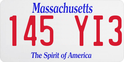 MA license plate 145YI3
