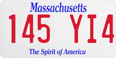 MA license plate 145YI4