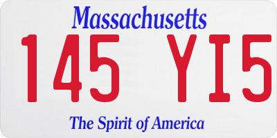MA license plate 145YI5