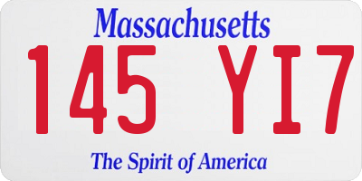 MA license plate 145YI7