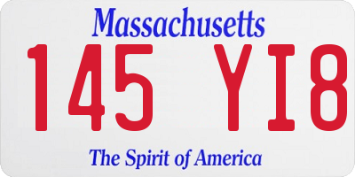 MA license plate 145YI8