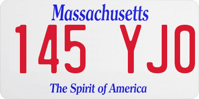 MA license plate 145YJ0