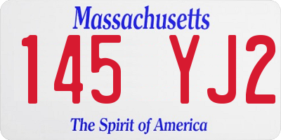 MA license plate 145YJ2
