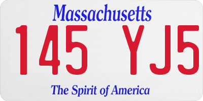 MA license plate 145YJ5