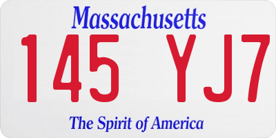 MA license plate 145YJ7