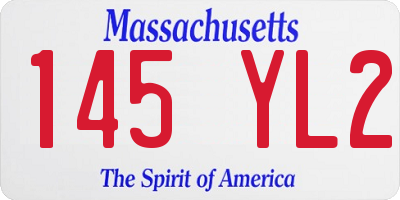MA license plate 145YL2
