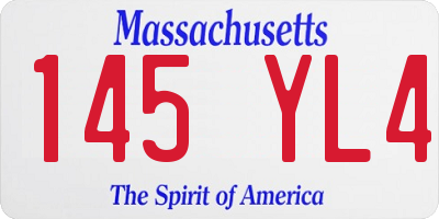 MA license plate 145YL4