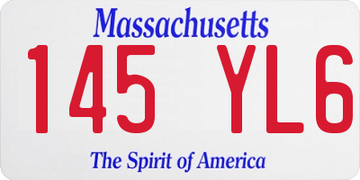 MA license plate 145YL6