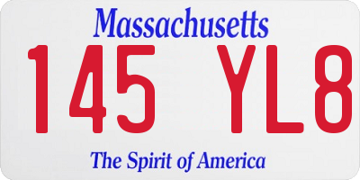 MA license plate 145YL8